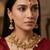 Antique gold temple choker necklace set with jhumka earrings and maangtika