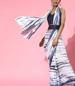 white tie and dye poly chiffon saree