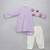 Lavender printed cotton silk Men Kurta Set