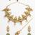 Antique gold temple choker necklace set with jhumka earrings and maangtika