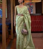 sea_green woven design zari banarasi saree