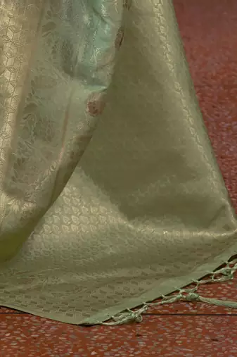 sea_green woven design zari banarasi saree
