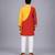 Mustard yellow red cotton silk Men Kurta Set