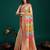 orange woven design zari organza saree