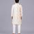 Off white floral printed cotton silk Men Kurta Set