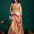 orange woven design zari organza saree