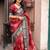 red batik zari saree