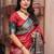 red batik zari saree