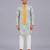 Powder blue printed cotton silk Men Kurta Set