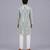 Powder blue printed cotton silk Men Kurta Set