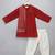 Crimson red cotton silk kurta set