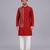 Crimson red cotton silk kurta set