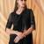 black embellished sequinned pure georgette saree