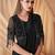 black embellished sequinned pure georgette saree