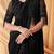 black embellished sequinned pure georgette saree