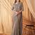 grey beads & stones embellished pure georgette saree with jacket with blouse