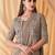 grey beads & stones embellished pure georgette saree with jacket with blouse