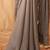 grey beads & stones embellished pure georgette saree with jacket with blouse