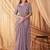 lavender embellished sequinned poly georgette saree