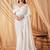 white embellished sequinned pure georgette saree