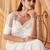 white embellished sequinned pure georgette saree