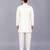 White embroidered raw silk Men Bandhgala and Pant
