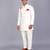 White embroidered raw silk Men Bandhgala and Pant
