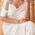 white embellished sequinned pure georgette saree