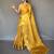 yellow yellow & gold-toned woven design zari tissue saree