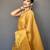 yellow yellow & gold-toned woven design zari tissue saree