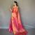 pink pink & gold-toned woven design zari tissue saree