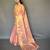 pink pink & gold-toned woven design zari tissue saree