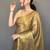 gold gold-toned woven design zari tissue saree