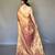 peach peach-coloured & gold-toned woven design zari tissue saree