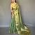 green green & gold-toned woven design zari tissue saree