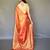 red red & gold-toned woven design zari tissue saree