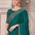 green sequinned solid satin saree