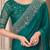 green sequinned solid satin saree