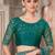 green sequinned solid satin saree
