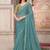 turquoise sequinned pure georgette saree