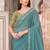 turquoise sequinned pure georgette saree