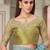 turquoise sequinned pure georgette saree