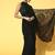 black embellished pure georgette saree with embroidered border