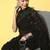 black embellished pure georgette saree with embroidered border