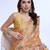 peach floral poly chiffon saree