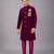 Royal purple embroidered velvet Men Bandhgala and Pant