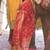 red red & gold-toned woven design zari silk blend banarasi saree