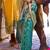 teal teal green & gold-toned ethnic motifs zari silk blend banaras saree