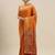 orange orange & golden woven design silk blend saree