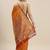 orange orange & golden woven design silk blend saree